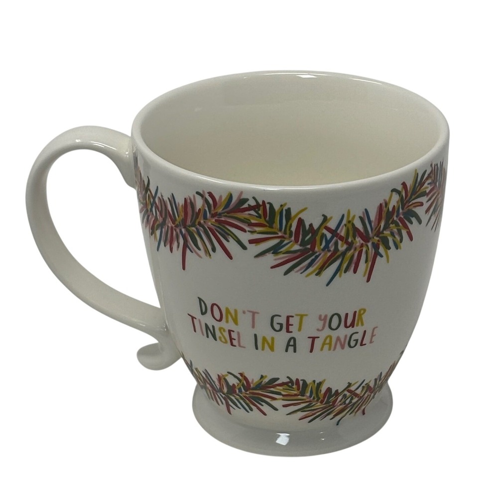 Opalhouse Christmas Stoneware Mug Dont Get Your Tinsel In A Tangle Holiday Cup